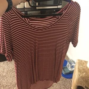 Red and White Striped Vneck